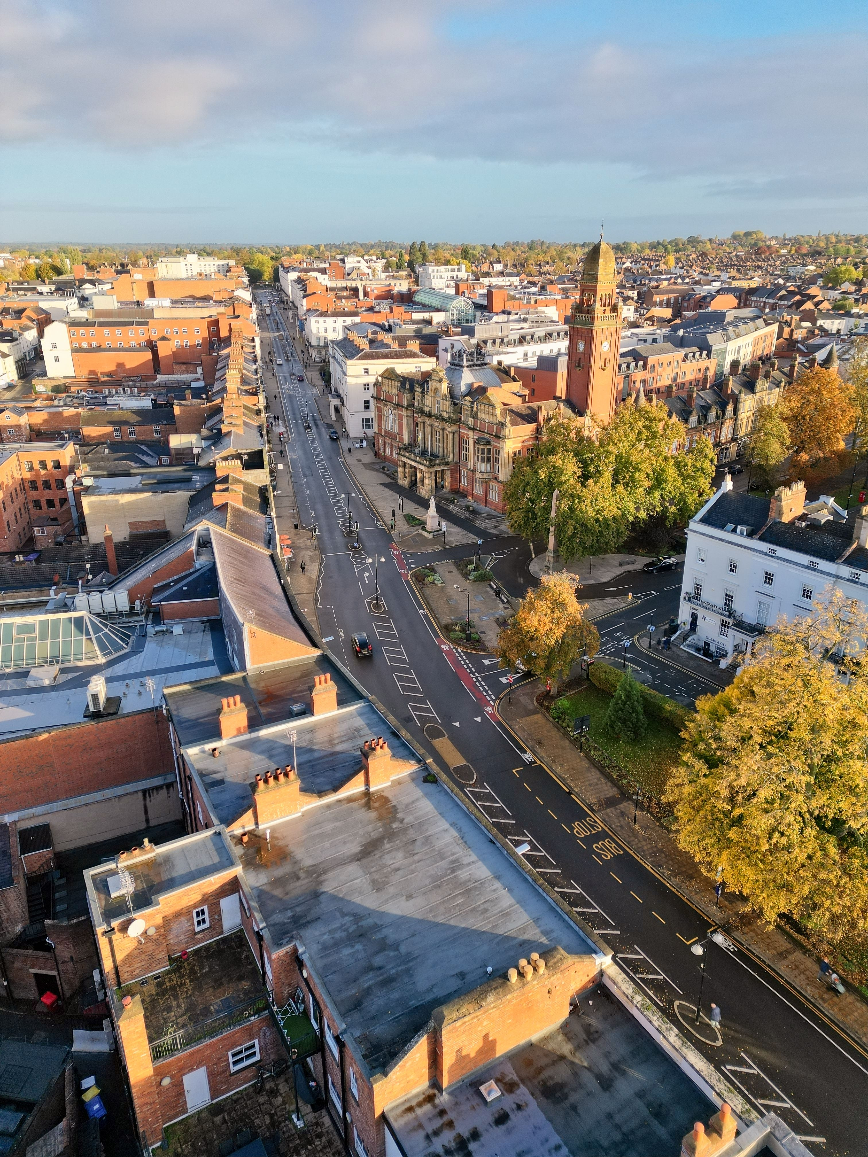 Aerial photograph of Parade, Leamington Spa