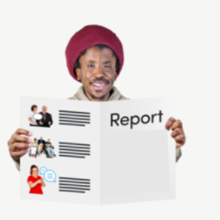Image of a man reading a report